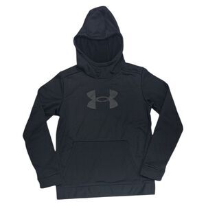 Under Armour Boys Big Logo Long Sleeve Loose Fit Fleece Hoodie - Black (001)